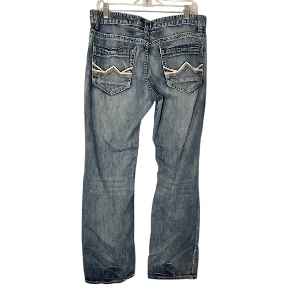 INC Blue Cotton Straight Relaxed Fit Classic Denim Jeans Men Sz 34/32
